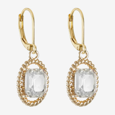 Monet Jewelry Glass Oval Drop Earrings