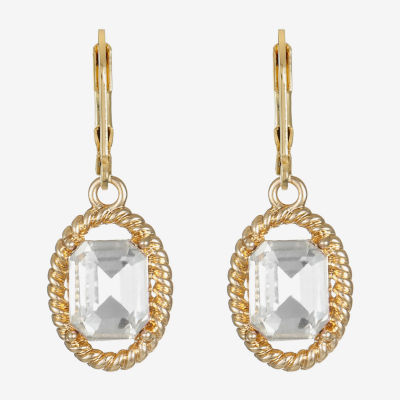 Monet Jewelry Glass Oval Drop Earrings