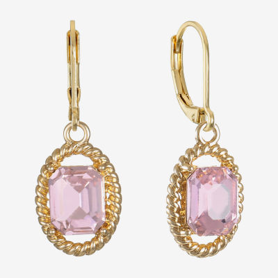 Monet Jewelry Womens Glass Oval Drop Earrings