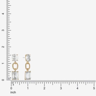 Monet Jewelry Rope Twist Link Glass Oval Drop Earrings
