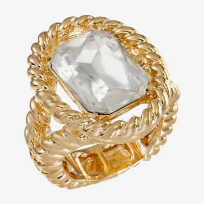 Monet Jewelry Rope Twist Split Shank Womens Glass Stretch Ring