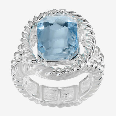 Monet Jewelry Rope Twist Split Shank Womens Glass Stretch Ring