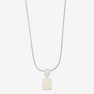 Liz Claiborne 17 Inch Rolo Rectangular Pendant Necklace