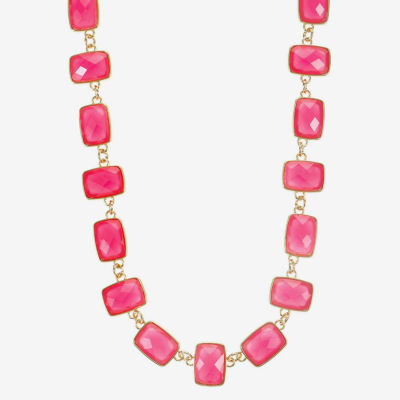 Liz Claiborne 17 Inch Curb Rectangular Collar Necklace