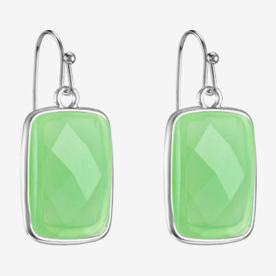 Liz Claiborne Green Rectangular Drop Earrings