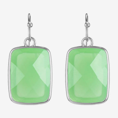 Liz Claiborne Green Rectangular Drop Earrings