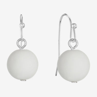 Liz Claiborne Matte Womens Round Drop Earrings