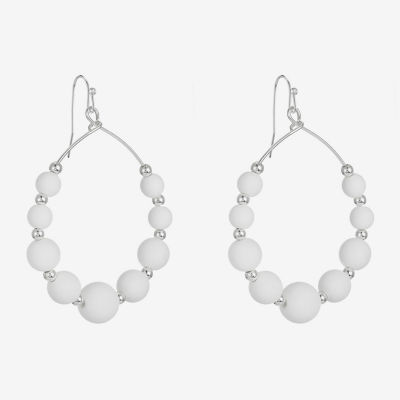 Liz Claiborne Matte Round Drop Earrings