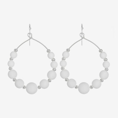 Liz Claiborne Matte Round Drop Earrings