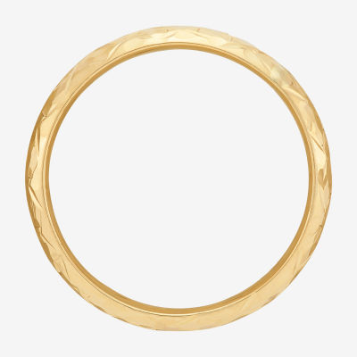 Womens 4MM 14K Gold Heart Round Band