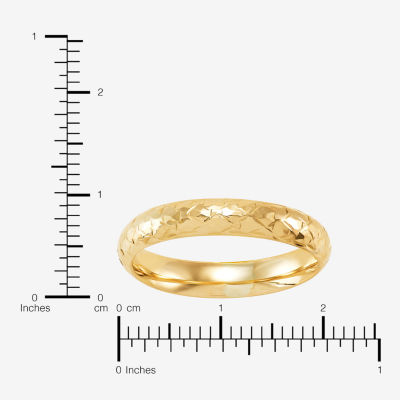 Womens 4MM 14K Gold Heart Round Band