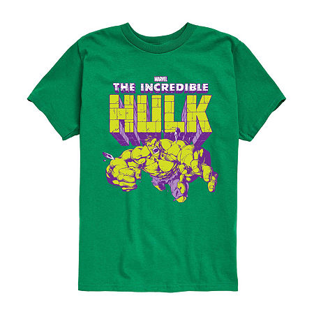 Disney Collection Little & Big Boys Crew Neck Short Sleeve Hulk Graphic T-Shirt, X-large, Green