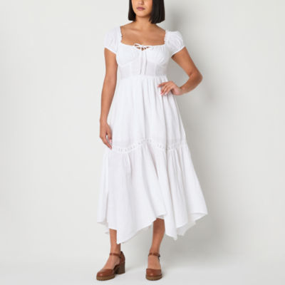 Arizona Womens Juniors Short Sleeve Maxi Dress