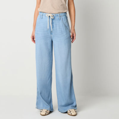 a.n.a Soft Drape Womens High Rise Wide Leg Jean