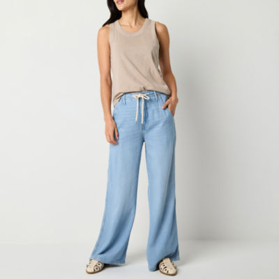 a.n.a Slouchy Womens High Rise Wide Leg Jean