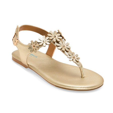 Thereabouts Little & Big Girls Hazel Adjustable Strap Flat Sandals, 2 Medium, Yellow