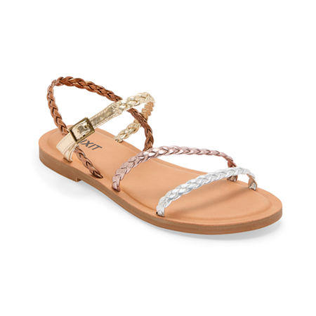 Mixit Womens Multi Strap Adjustable Strap Flat Sandals, 9, Yellow