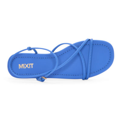 Mixit Womens Skinny Strap Ankle Strap Flat Sandals