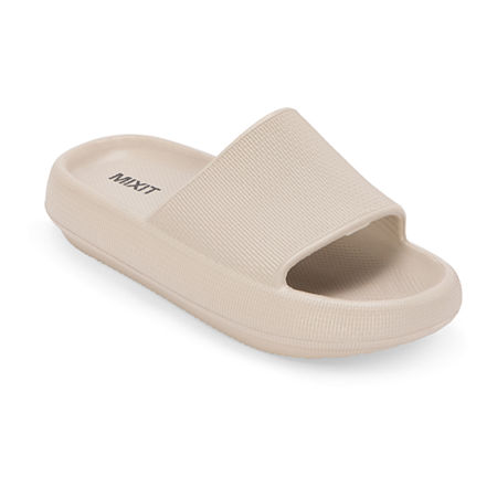 Mixit Womens Pool Slide Sandals, 6, Gray