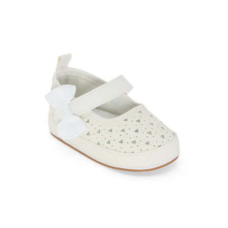 Stepping Stone Girls Slip-On Shoe, 6-9 Months, White