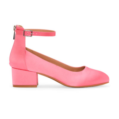 Christie & Jill Layla Little & Big Kid Girls Round Closed Toe Block Heel Pumps
