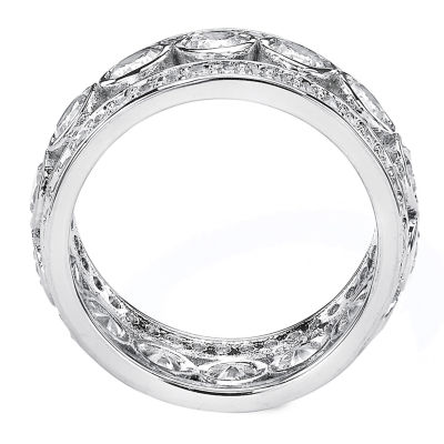DiamonArt® 24MM 4 3/4 CT. T.W. White Cubic Zirconia Platinum Over Silver Round Band