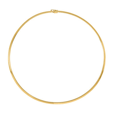 14K Gold Inch Solid Omega Chain Necklace