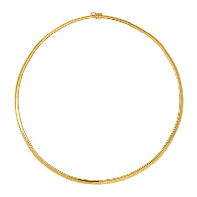 14K Gold Inch Solid Omega Chain Necklace