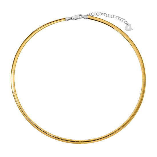 14K Two Tone Gold 18 Inch Semisolid Omega Chain Necklace