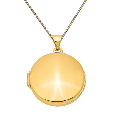 Womens 14K Gold Round Locket Necklace