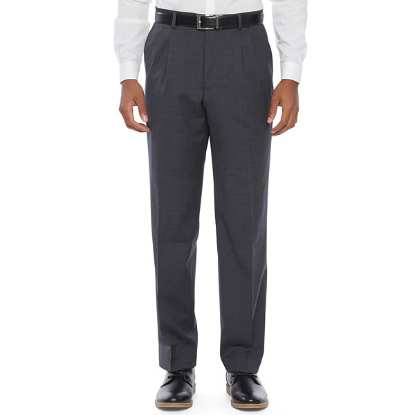 Stafford Super Mens Stretch Classic Fit Pleated Suit Pants