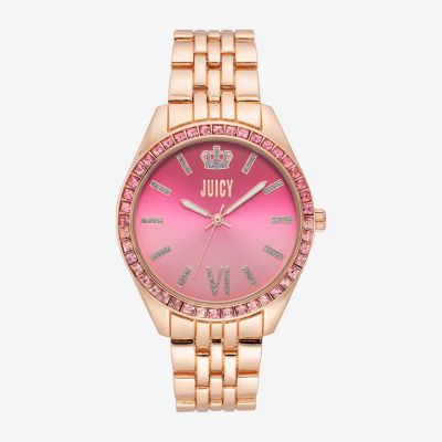 Juicy By Juicy Couture Womens Rose Goldtone Bracelet Watch Jc