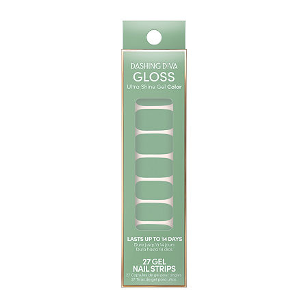 Dashing Diva Gloss Shine Gel Color Nail Appliques, One Size, Green