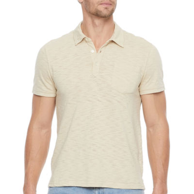 Mutual Weave Slub Mens Regular Fit Short Sleeve Pocket Polo Shirt