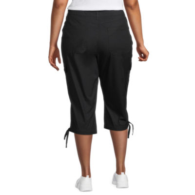 St. John's Bay Mid Rise Cargo Cropped Pants-Plus