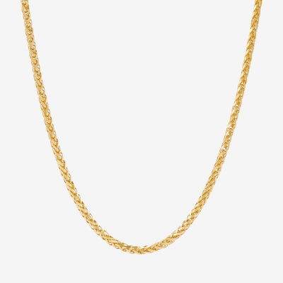 14K Gold Inch Solid Wheat Chain Necklace