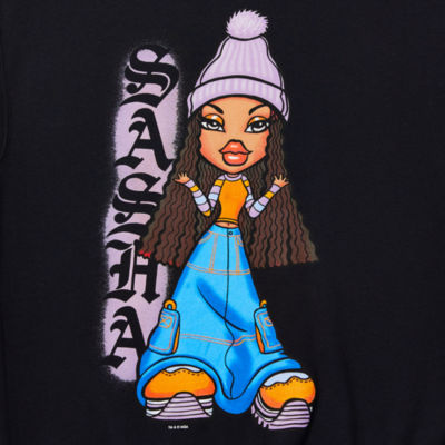 Juniors Bratz Sasha Womens Crew Neck Long Sleeve Dolls Sweatshirt