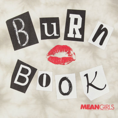 Juniors Mean Girls Burn Book Womens Crew Neck Short Sleeve Graphic T-Shirt