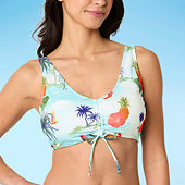 Mynah Padded Built in Bra Bikini Halter Swimsuit Top, Color: Coral Flower -  JCPenney