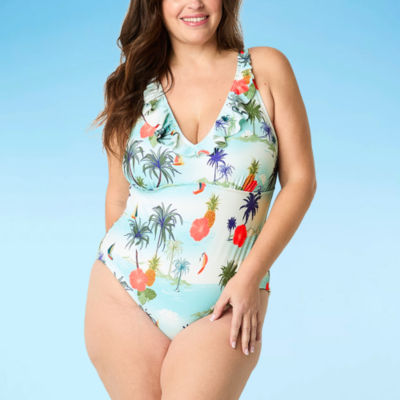 Outdoor Oasis Womens Exotic One Piece Swimsuit Husky