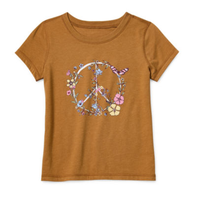 Thereabouts Little & Big Girls Adaptive Crew Neck Short Sleeve Graphic T-Shirt