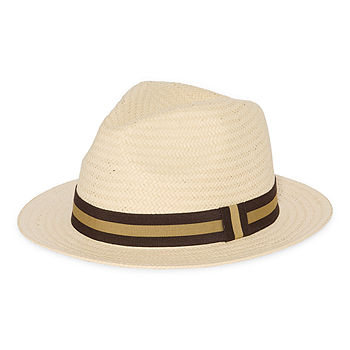 Stafford Straw Mens Safari Hat with Ribbon Band, Color: Natural - JCPenney