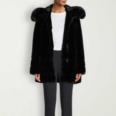 Gallery Womens Lined Heavyweight Faux Fur Coat
