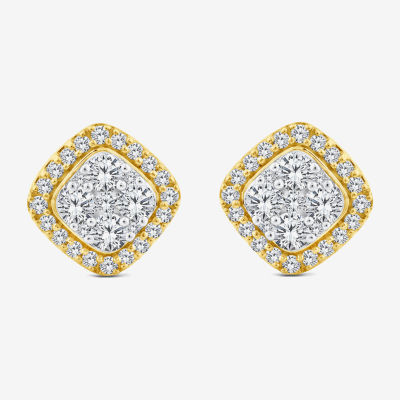 Diamond Blossom (I / I1) 1 CT. T.W. Lab Grown White Diamond 10K Gold 10.6mm Stud Earrings