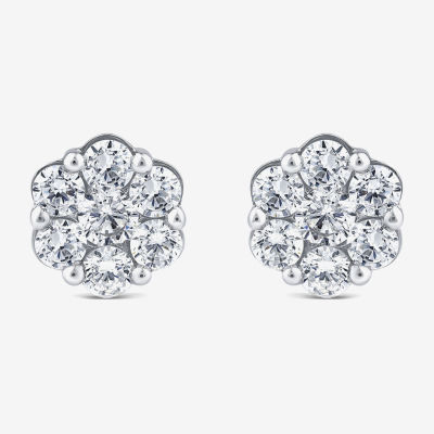 Diamond Blossom (I / I1) 1 1/4 CT. T.W. Lab Grown White Diamond 10K White Gold 8.7mm Stud Earrings