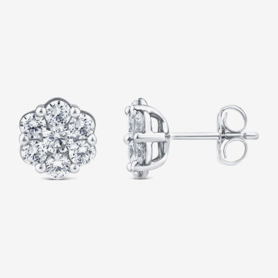 Diamond Blossom (I / I1) 1 1/4 CT. T.W. Lab Grown White Diamond 10K White Gold 8.7mm Stud Earrings