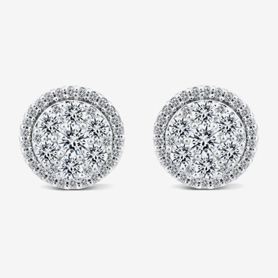 Diamond Blossom (I / I1) 1 1/2 CT. T.W. Lab Grown White Diamond 10K White Gold 11.4mm Stud Earrings