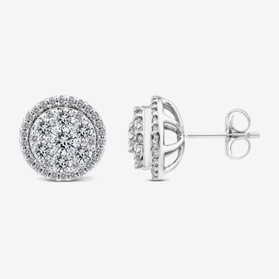 Diamond Blossom (I / I1) 1 1/2 CT. T.W. Lab Grown White Diamond 10K White Gold 11.4mm Stud Earrings