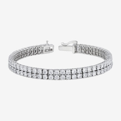 (H / SI2) 10 CTTW Lab Grown White Diamond 10K White Gold 7.25 Inch Tennis Bracelet