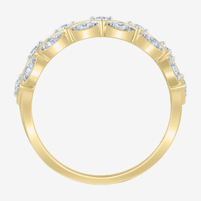 (H-I / I1) Womens 2MM 1/2 CT. T.W. Lab Grown White Diamond 10K Gold Band